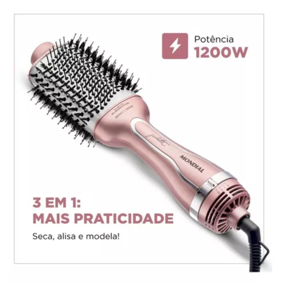Escova Secadora E Alisadora Mondial Es-ju-01 Bivolt 1300w Escova Secadora E Alisadora Mondial Es-ju-01 Bivolt 1300w
